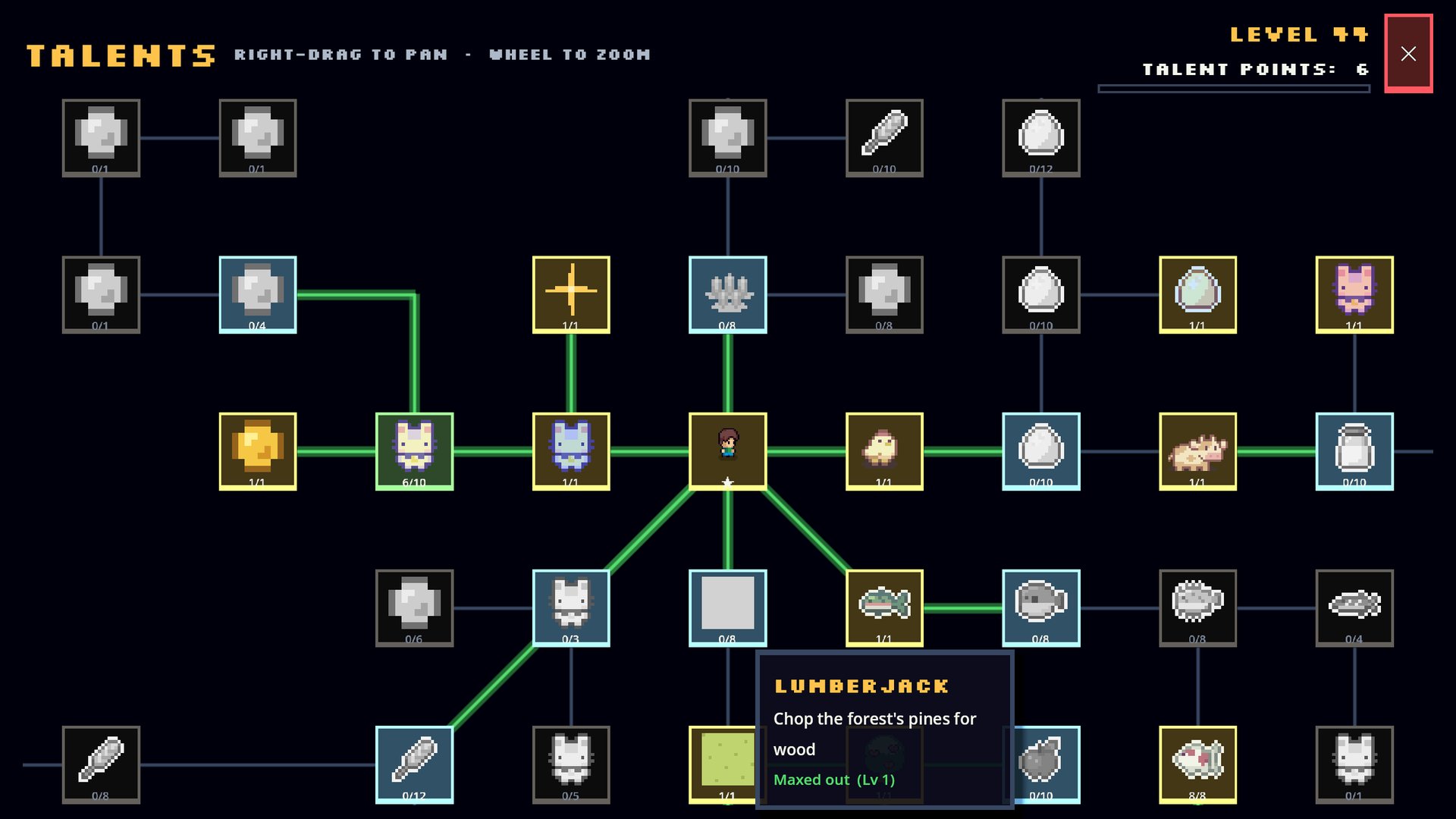 Crops & Coops - The talent tree
