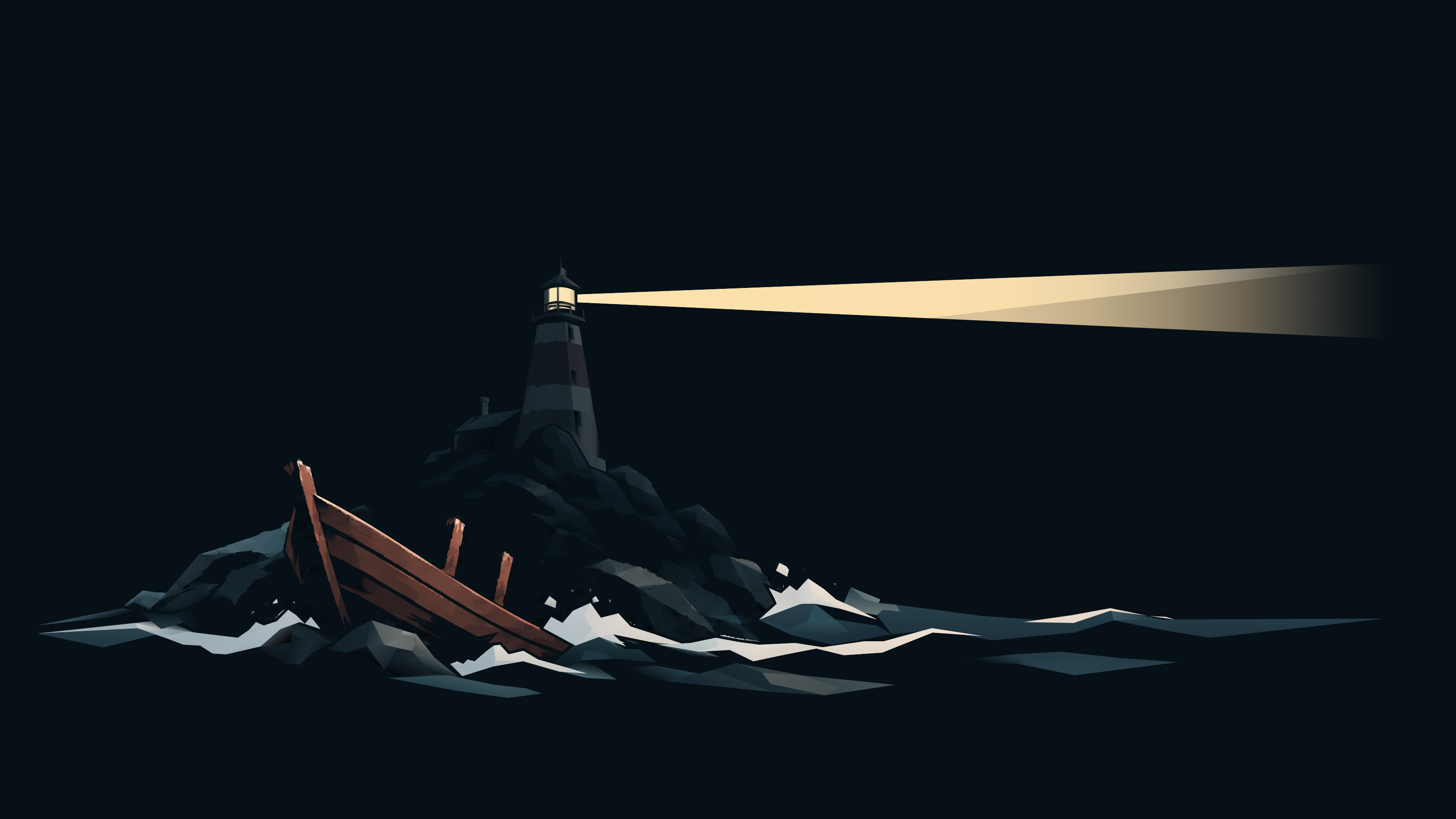 Illustration du phare et de l’épave